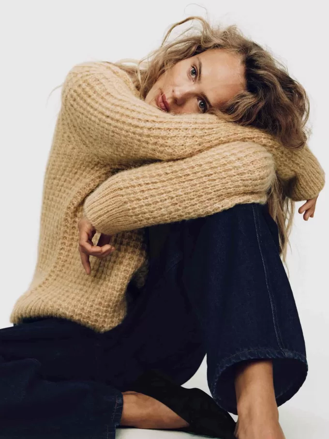 Lässiger Woll-Alpaka-Pullover