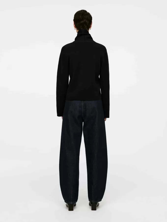 Baumwollpullover mit Stehkragen