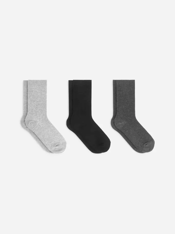 Baumwollrippsocken im 3er-Set Baumwollrippsocken im 3er-Set
