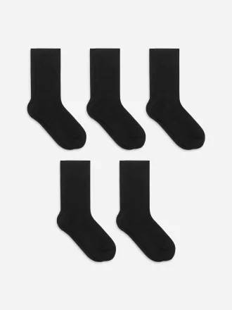 Baumwollrippsocken im 5er-Set