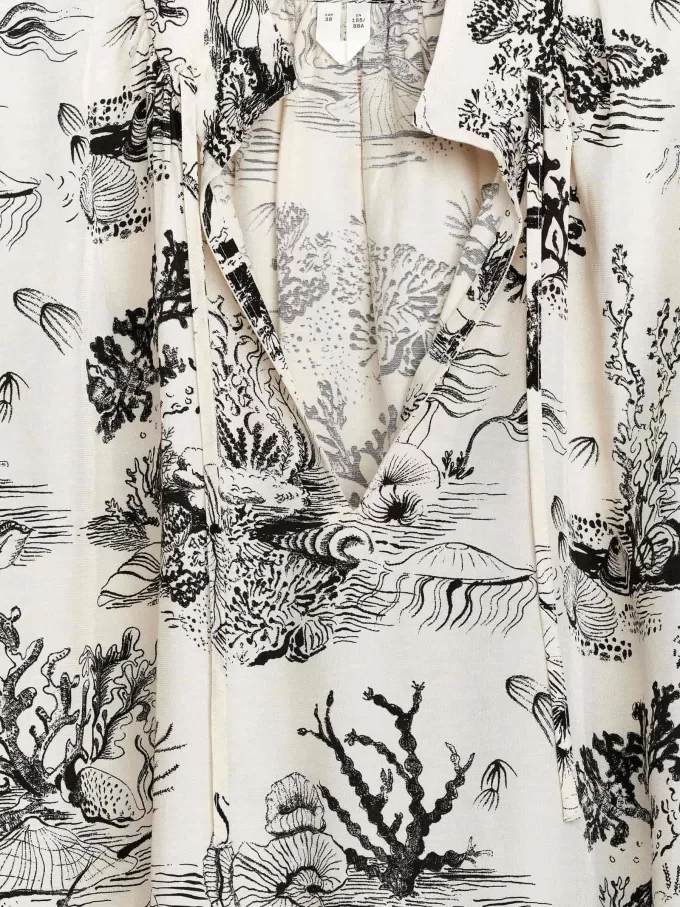 Bedruckte Bluse mit Kordelzug