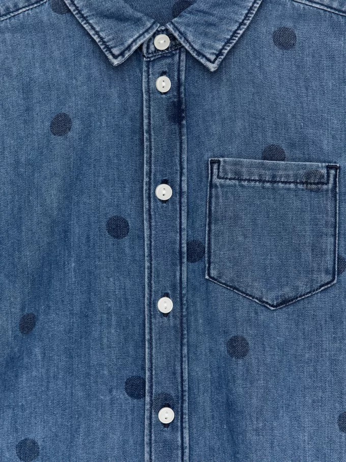 Bedrucktes Jeanshemd