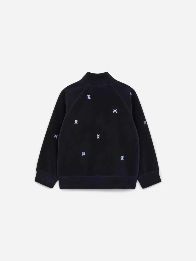 Bestickte Fleecejacke