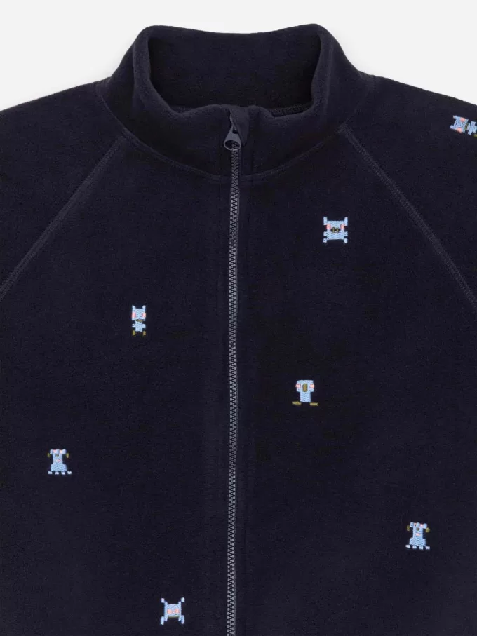 Bestickte Fleecejacke