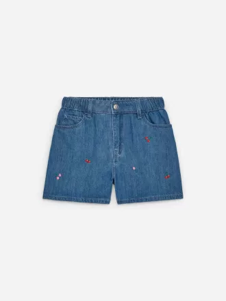 Bestickte Jeansshorts