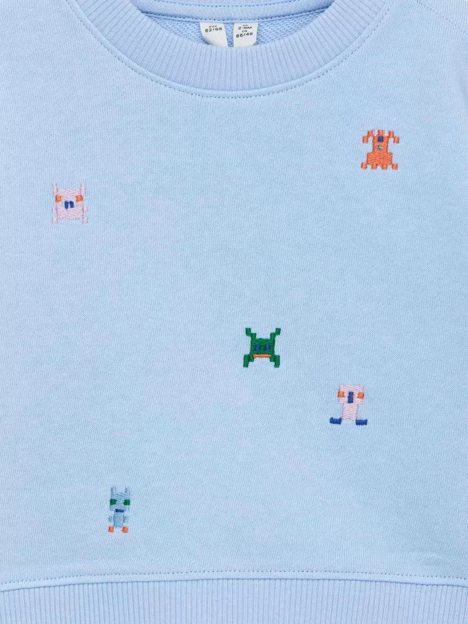 Besticktes Baumwoll-Sweatshirt