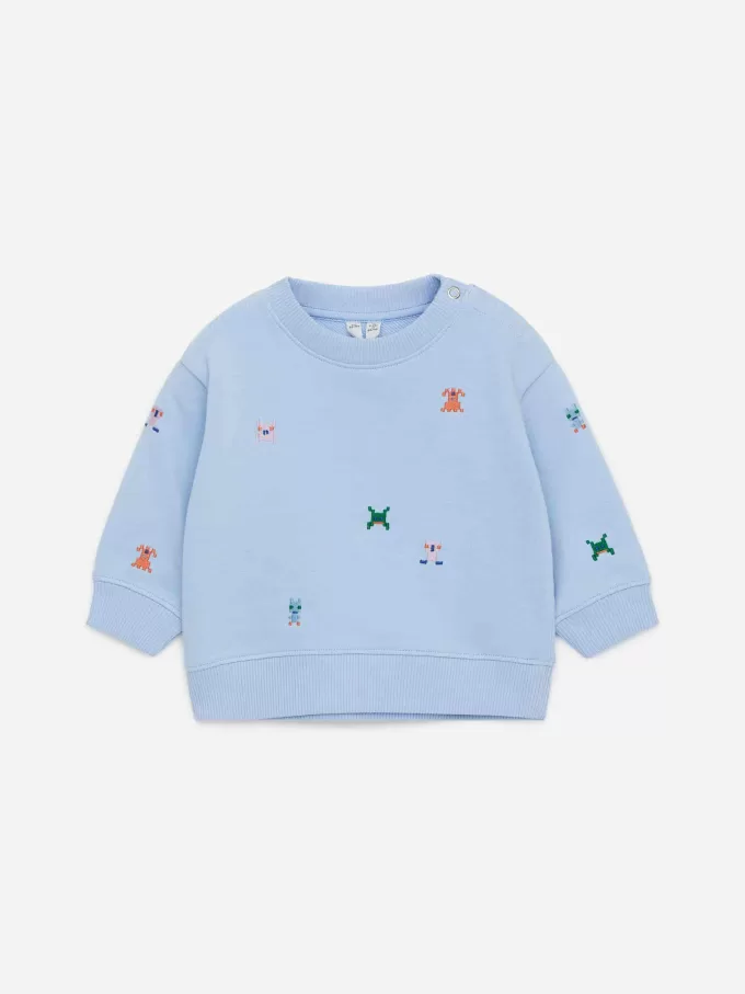 Besticktes Baumwoll-Sweatshirt