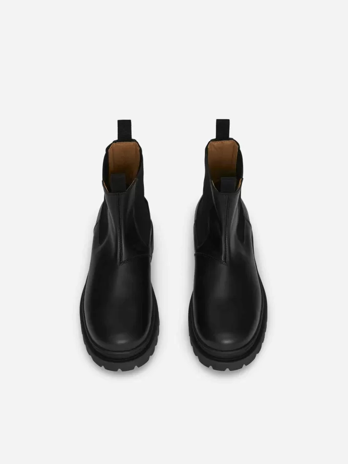 Chelsea-Stiefel aus Leder mit Schutzblech