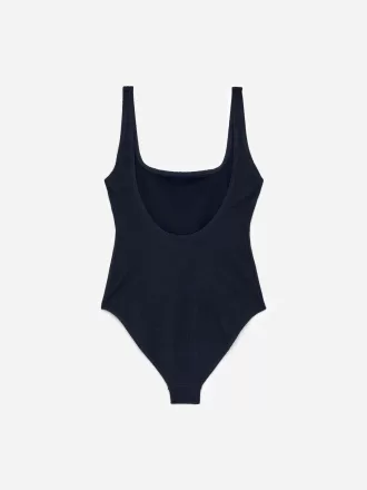 Crinkle-Badeanzug mit quadratischem Ausschnitt