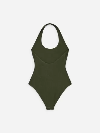 Crinkle Neckholder-Badeanzug