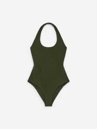 Crinkle Neckholder-Badeanzug