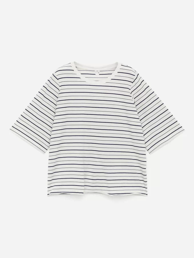 Drapiertes Baumwoll-T-Shirt Drapiertes Baumwoll-T-Shirt