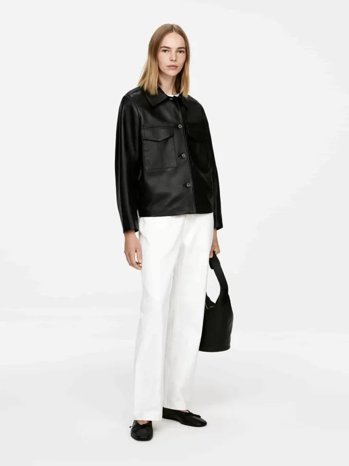 Gefütterte Lederjacke