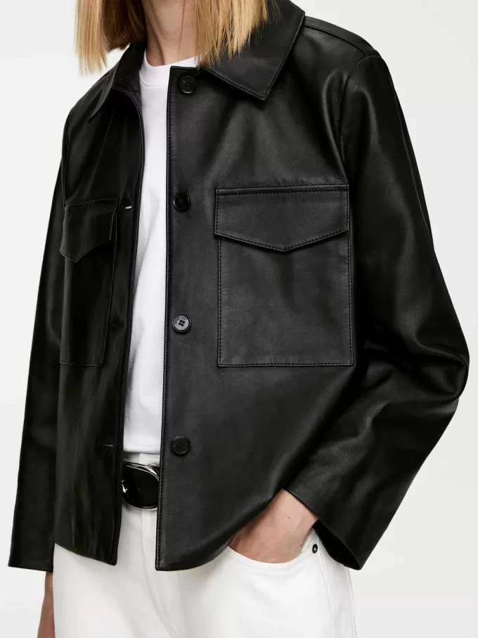 Gefütterte Lederjacke