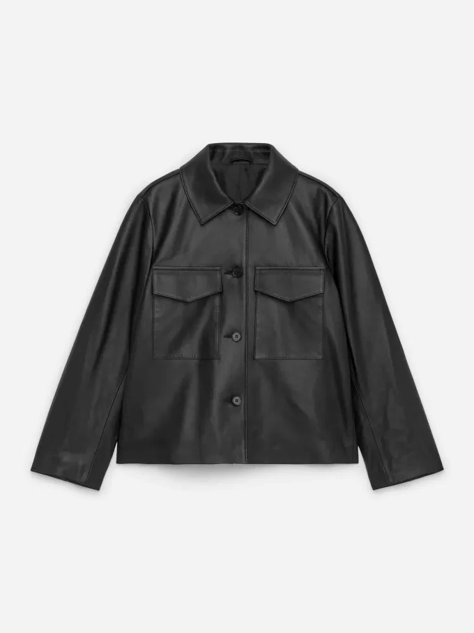 Gefütterte Lederjacke