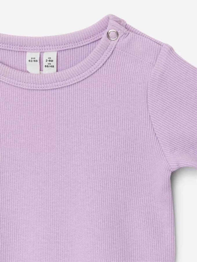 Gerippter Langarm-Body