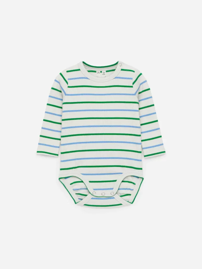 Gerippter Langarm-Body