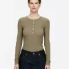 Geripptes Henley-Top