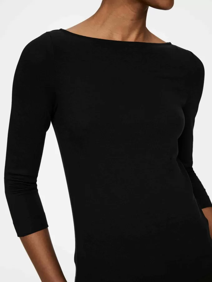 Geripptes Oberteil aus Lyocell