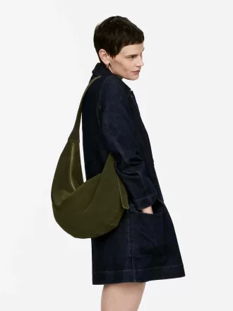 Geschwungene Wildledertasche