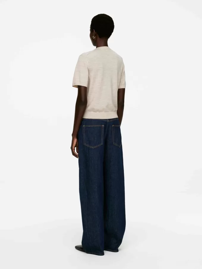 Gestricktes T-Shirt aus Merinowolle