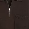 Gestricktes Woll-Poloshirt mit Reißverschluss