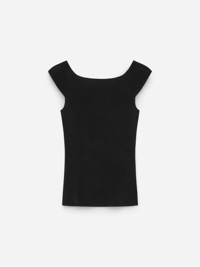 Gestricktes schulterfreies Oberteil Gestricktes schulterfreies Oberteil