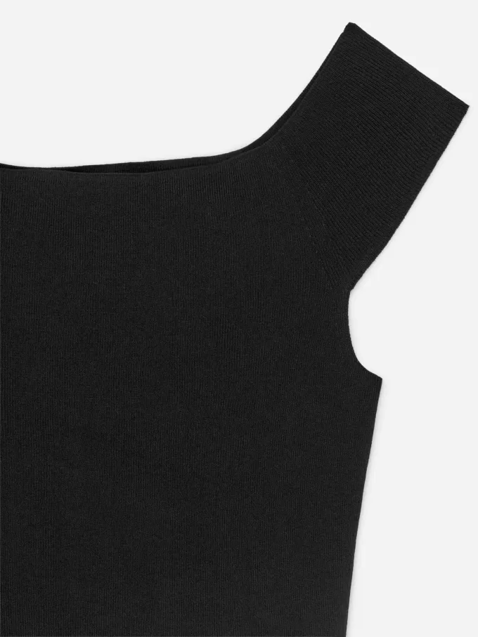 Gestricktes schulterfreies Oberteil Gestricktes schulterfreies Oberteil