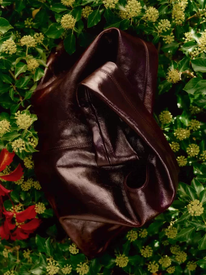 Glänzende Ledertasche