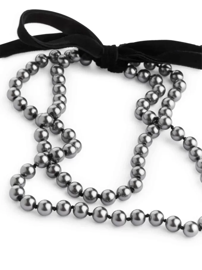 Glasperlen-Samt-Halskette