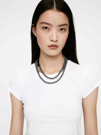 Glasperlen-Samt-Halskette