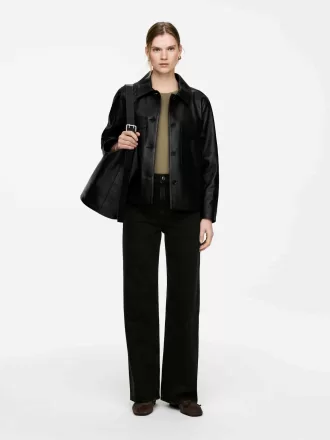 Große Beuteltasche aus Leder