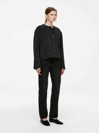 Jacke aus gebürsteter Wollmischung