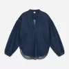 Jeansbluse mit voluminösen Ärmeln