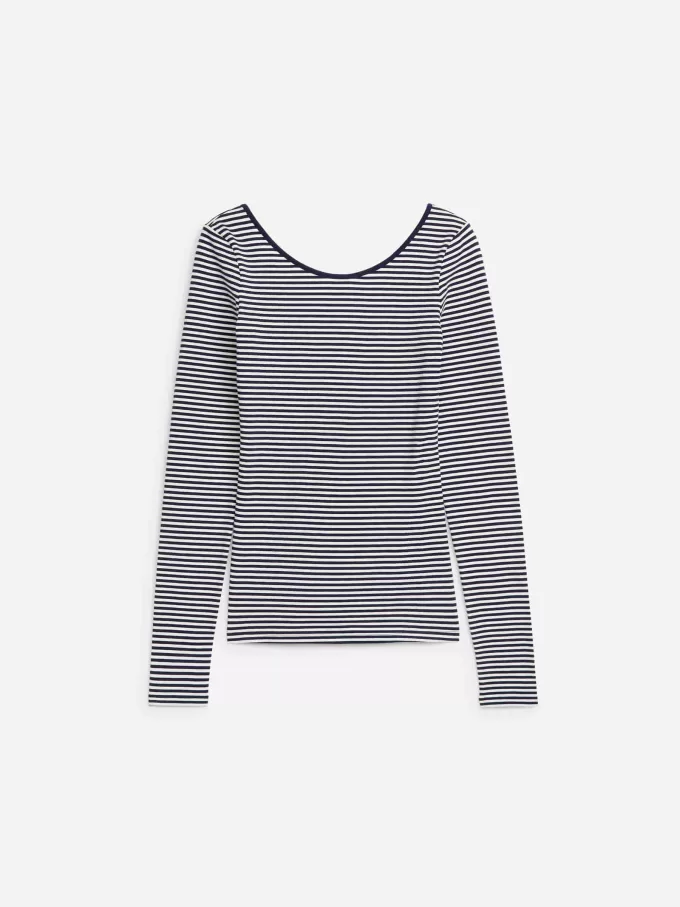 Jersey-Oberteil mit U-Ausschnitt