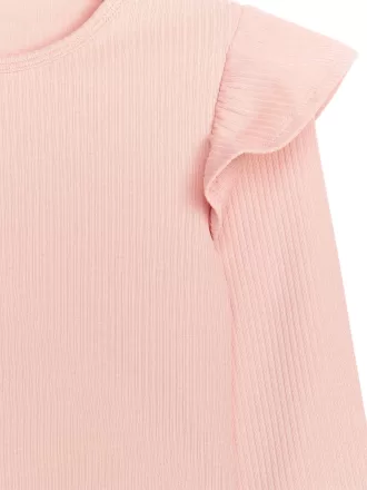 Jersey-Top mit Rüschen