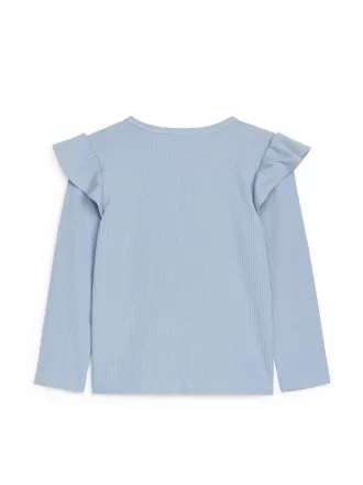 Jersey-Top mit Rüschen