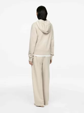 Kapuzenpullover aus Baumwolle mit halbem Reißverschluss