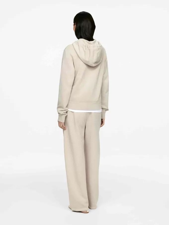 Kapuzenpullover aus Baumwolle mit halbem Reißverschluss