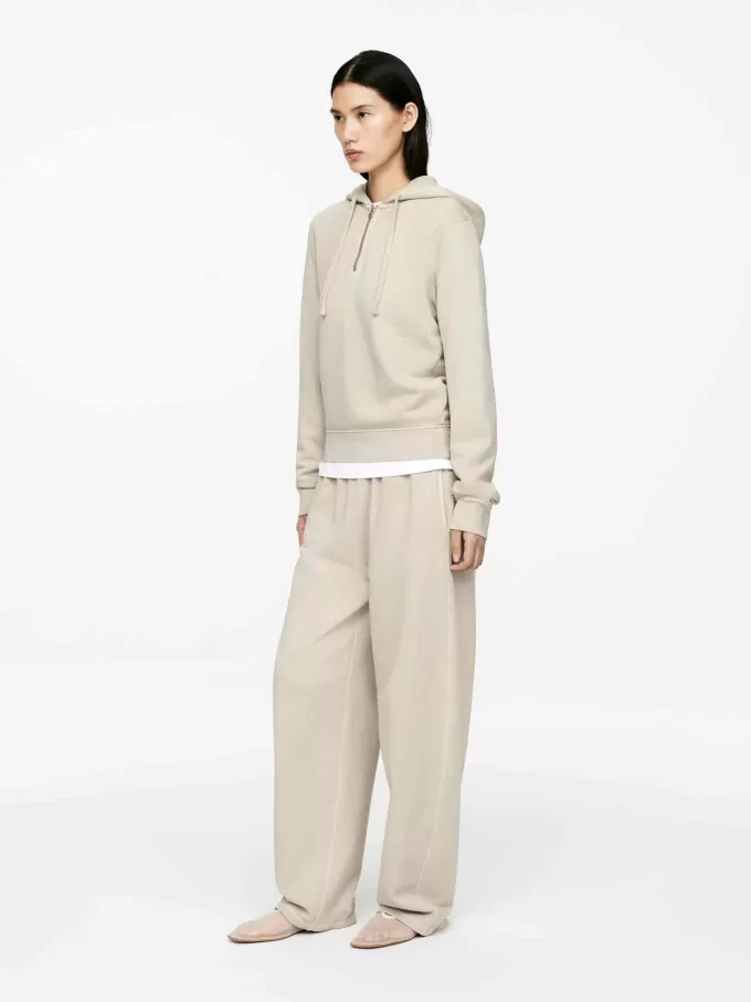 Kapuzenpullover aus Baumwolle mit halbem Reißverschluss