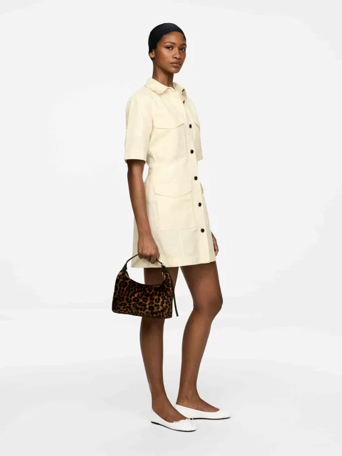 Kleid aus Leinen-Baumwolle