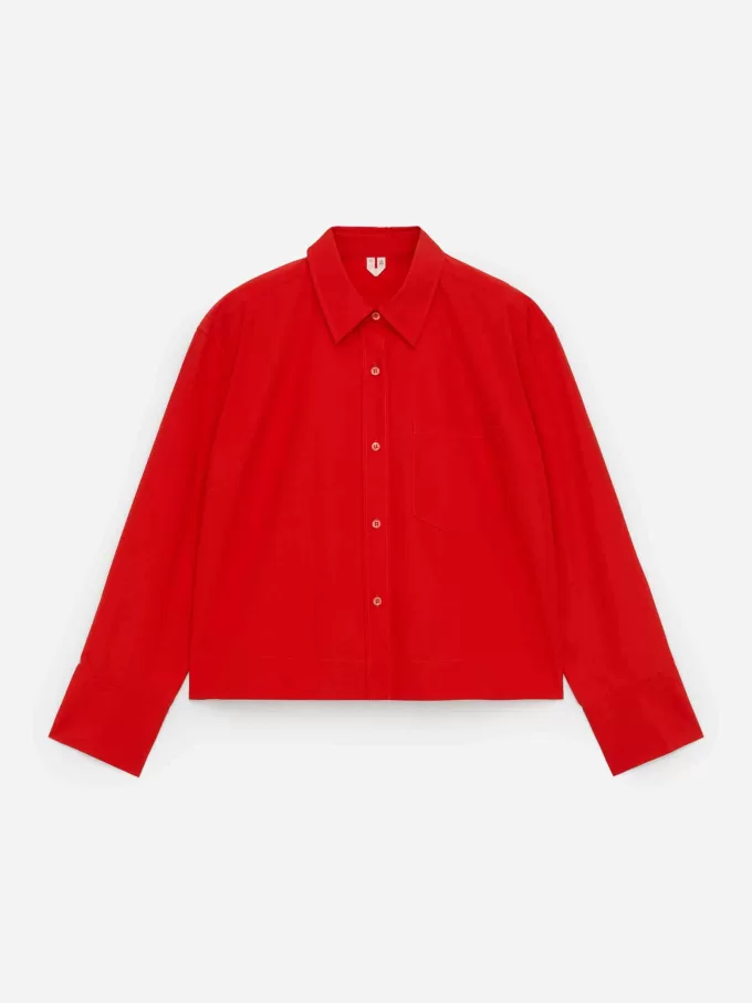 Kurz geschnittenes Baumwollhemd