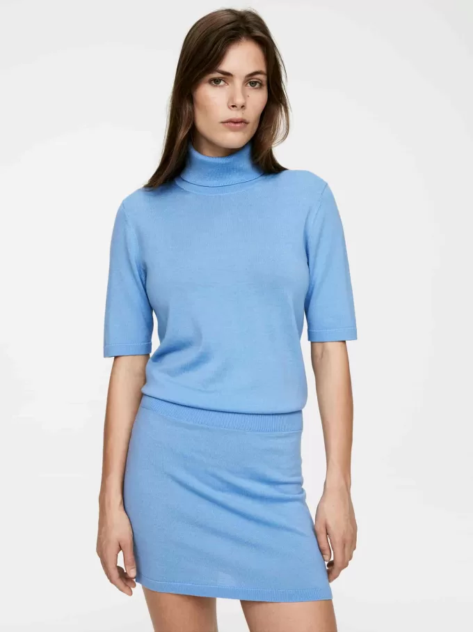 Kurzärmliger Rollkragenpullover