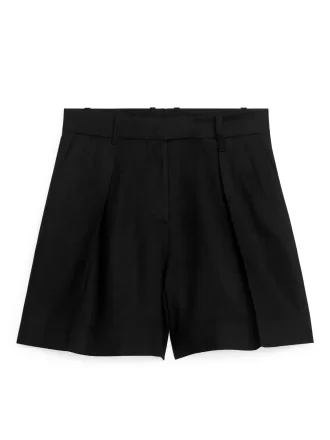 Leinenshorts mit hoher Taille Leinenshorts mit hoher Taille