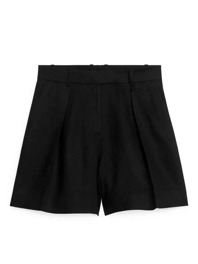 Leinenshorts mit hoher Taille Leinenshorts mit hoher Taille