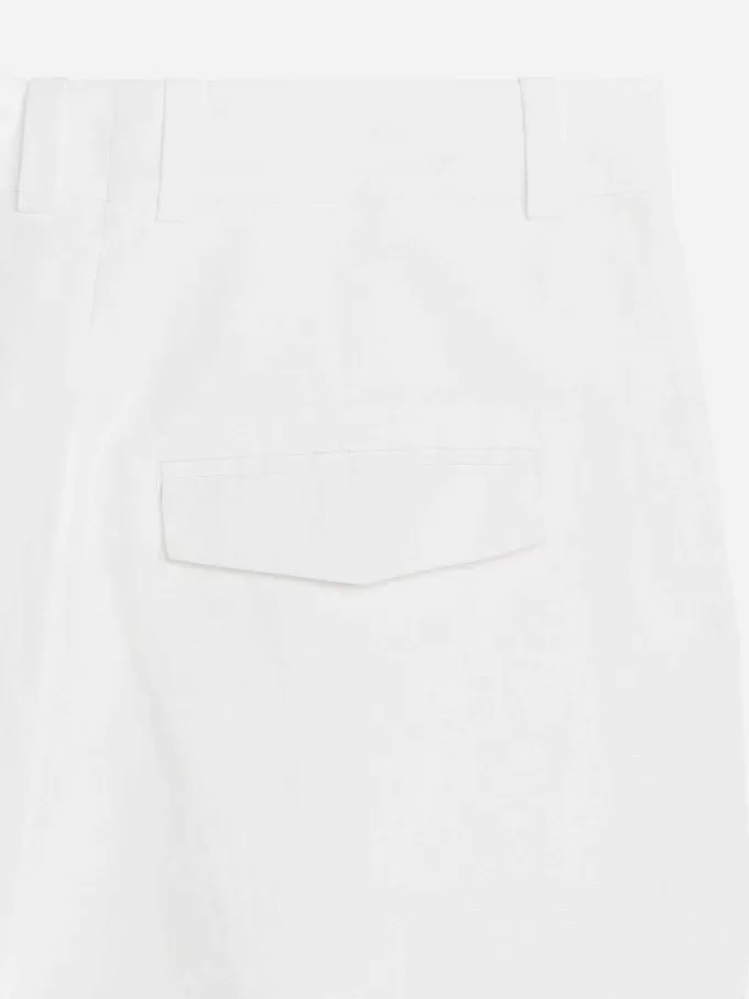 Leinenshorts mit hoher Taille