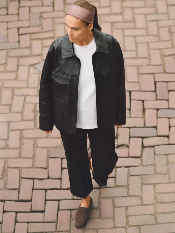 Gefütterte Lederjacke