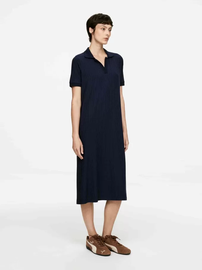 Polokleid aus Rippstrick Polokleid aus Rippstrick