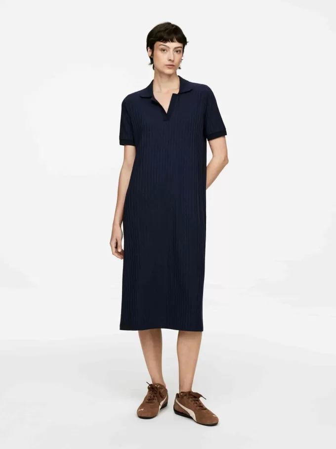Polokleid aus Rippstrick Polokleid aus Rippstrick