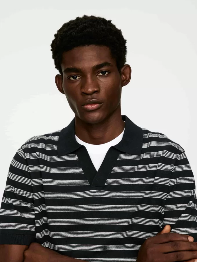 Poloshirt aus Baumwollleinen